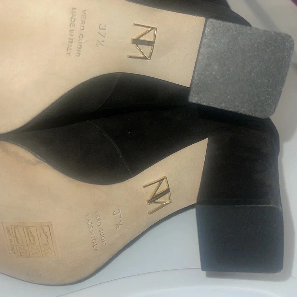 Tamara Mellon Over the Knee Thigh High Suede Black Boots size 37 1/2 or 7.5 US